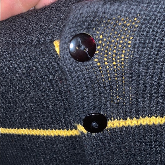 3 Strikes Black and Yellow 2 button Sweater SZ XL - Picture 3 of 6